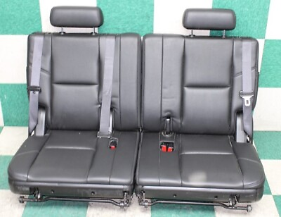 #ad 12#x27; Escalade Black Leather Third 3rd Row Backseat Rear Split Bench Seats Pair OE $664.99