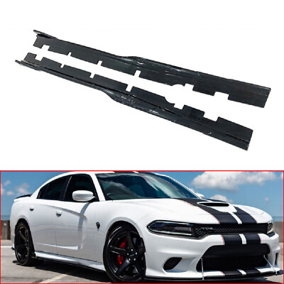 #ad For 15 23 Dodge Charger Side Skirts Accessories Carbon Fiber Look Rock Panels $98.49