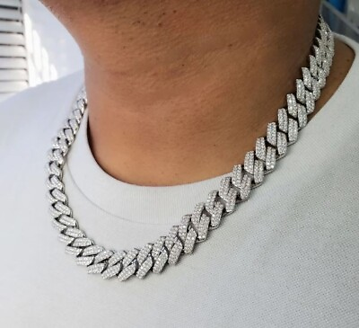 #ad Cuban Link Chain Necklace Bling Chain Hip Hop Jewelry 15mm Sterling Silver $2475.00