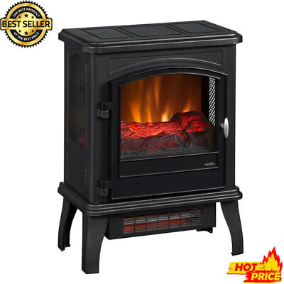 #ad 5200 BTU 1000 Sq Ft Electric Fireplace Stove Infrared Heater Adjustable Black $112.54