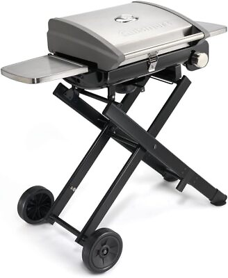 #ad Propane Gas Griddle BBQ Grill Roll Away Gas Grill Stainless Steel w Wheels $287.09