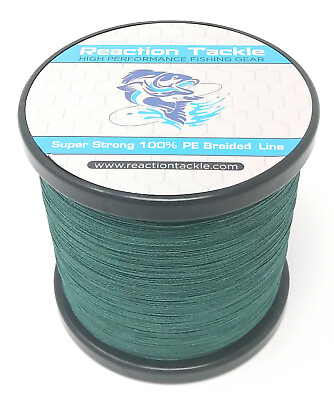 #ad Reaction Tackle Braided Fishing Line Braid Moss Green 4 and 8 Strands $19.99