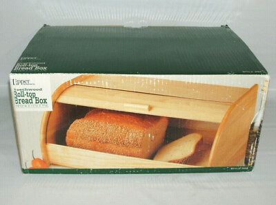 #ad Lipper International Beechwood Roll top Bread Box NEW $29.99