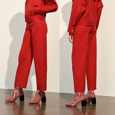 #ad Kowtow Red Wide Leg Stage Pants $130.00