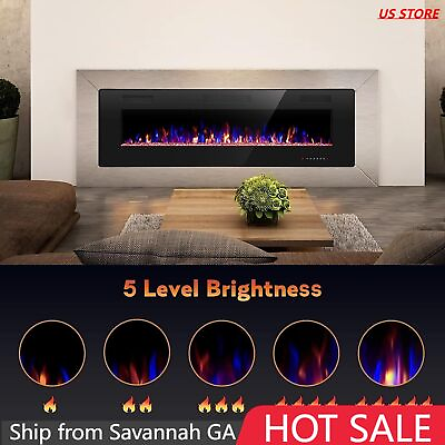 #ad #ad 30#x27;#x27;Electric Fireplace Recessed Wall Mounted Fireplace Heater Ultra ThinGA $133.99