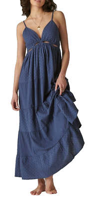 #ad LUCKY BRAND Cutout Tiered Maxi Dress SZ M M 129.00 $64.80