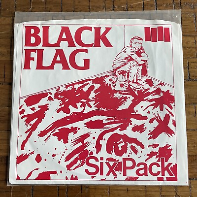 #ad BLACK FLAG SIX PACK VINYL 45 Original Vintage Rare Red Print Punk Rock Band $49.99