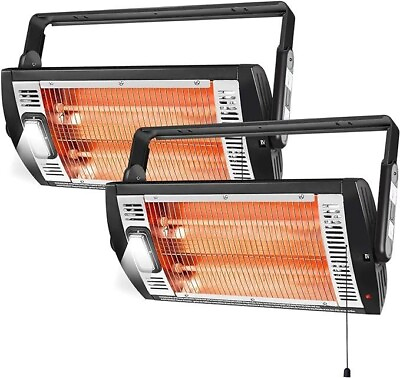 #ad Paquete de 2 calentadores radiantes de garaje montados en el techo de 1500W 750W $279.99