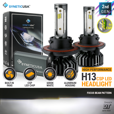 #ad Syneticusa 9008 H13 LED Headlight Bulb Kit CSP High Low Beam Light 6000K White $33.29