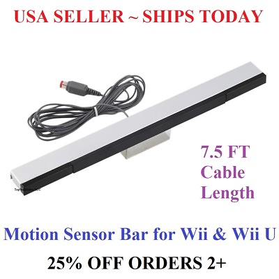 #ad Wired Infrared Sensor Bar for Nintendo Wii Wii U Remote USA Seller $6.98