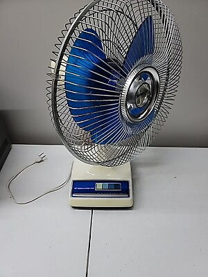 #ad Vtg LASKO Electric Oscillating Fan 12 inch 3 speeds 1970’s Blue Working $65.00