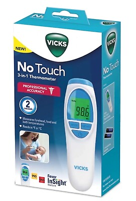 #ad Vicks No Touch 3 in 1 Thermometer Measures Forehead Food and Bath Temperatures $7.99