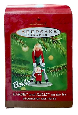 #ad Hallmark 2001 Keepsake Ornament Barbie and Kelly On The Ice New $13.95