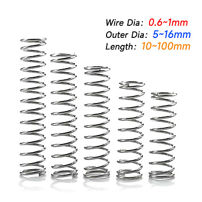 #ad Compression Spring Various Size 5 16mm Diameter amp; 10 100mm Length Pressure Small $3.49