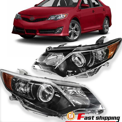 #ad Fit 2012 2013 2014 Toyota Camry Halogen Projector Headlights Assembly Leftamp;Right $79.99