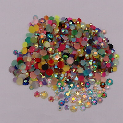 #ad Resin Non Hot Fix Rhinestones Flat Back Gem Plastic Crystals Trimming For Crafts $2.90