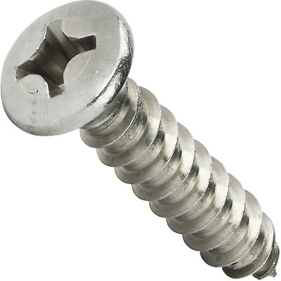 #ad #4 x 1 2quot; Self Tapping Sheet Metal Screws Oval Head Stainless Steel Qty 250 $15.88