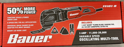 #ad BRAND NEW Oscillating 3 Amp Variable Speed Multi Tool Bauer Corded Electric $89.95