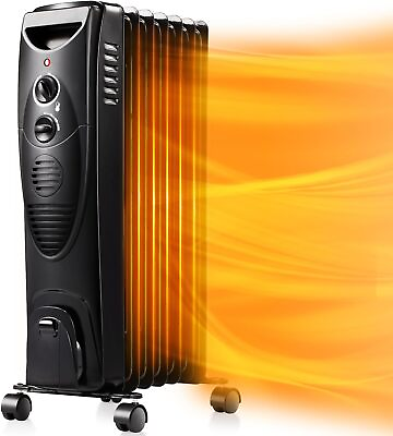 #ad Antarctic Star 1500W Oil Filled Radiator Heater Portable Electric Space Heater $126.20