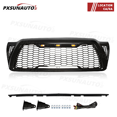 #ad For 2005 2011 Toyota Tacoma Front Bumper Hood Upper Mesh Grille LED Grill Black $65.99