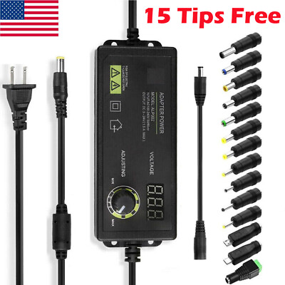 #ad 60W Universal Power Supply DC 3V 24V Adjustable Variable Switching AC DC Adapter $15.99