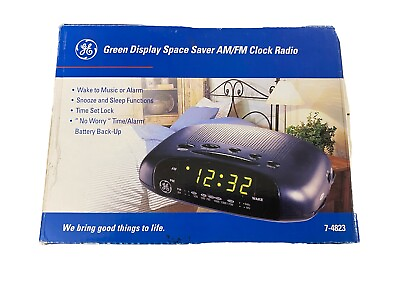#ad Vintage GE AM FM Radio Digital Alarm Clock 7 4823 General Electric Tested works $59.99