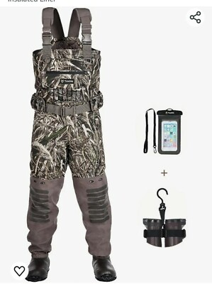 #ad TIDEWE Breathable Chest Wader 1600G Insulation Steel Shank Boots 200G Liner 11 $199.99