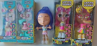 #ad Mattel Lotta Looks Cookie Swirl Rainbow Sugar Rush Doll w 4 outfits in package $37.79