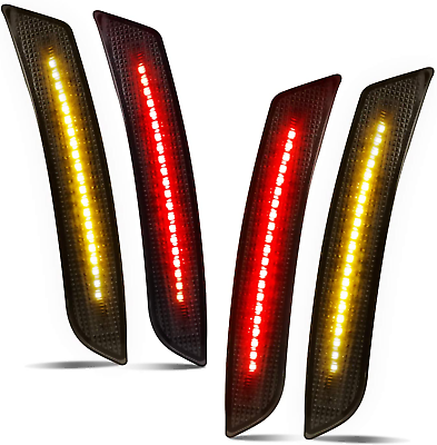 #ad Smoked LED Side Marker Lights Front Rear Bumper Sidemarker Reflectors Compatible $69.64
