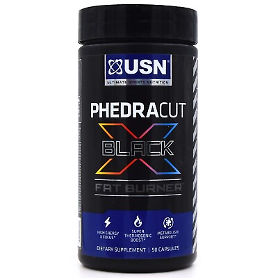 #ad USN Phedracut Black X Fat Burner for Weight Loss Management 50 capsule count $23.50