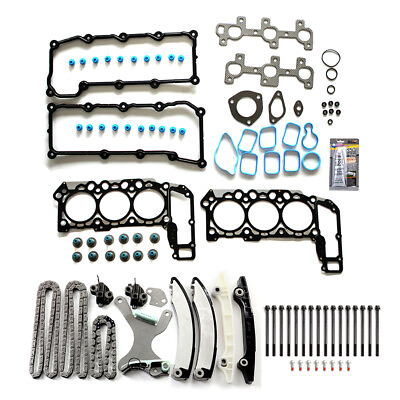 #ad For 02 05 Dodge Jeep Liberty 3.7L V6 Timing Chain Kit With Head Bolts Gasket Set $122.79