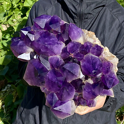#ad 18LB Natural Amethyst backbone clustercrystal rod point healing therapy $900.00
