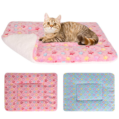 #ad Self Warming Pet Bed Cushion Pad Dog Cat Cage Kennel Crate Soft Cozy Mat Blanket $10.88
