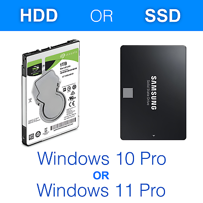 #ad 1TB HDD SSD 2.5quot; SATA Hard Drive for Laptop with Win 10 Win 11 Pro Pre installed $18.99
