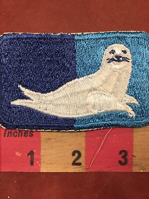 #ad Vtg Old Full Embroidered WHITE SEAL Patch Marine Animal Patch 00WH $6.79