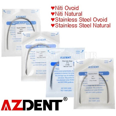 #ad AZDENT Dental Super Elastic Round Arch Wires Niti Stainless Steel Ovoid Natural $0.99