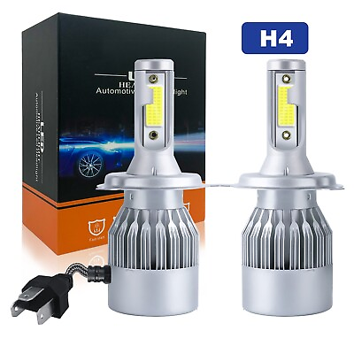 #ad H4 9003 LED Headlight Kit High Low Beam Bulbs 660000LM 6500K Super Bright White $21.22
