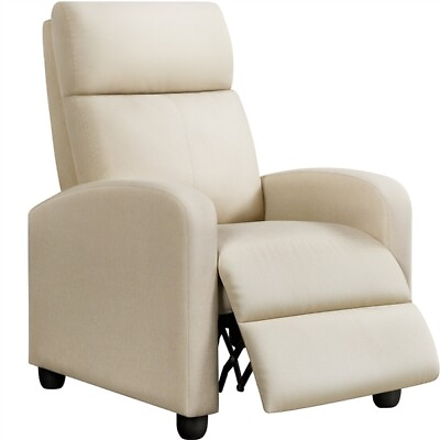 #ad Fabric Recliner with Pocket Spring Living Room Bedroom Home Theater Beige $122.99
