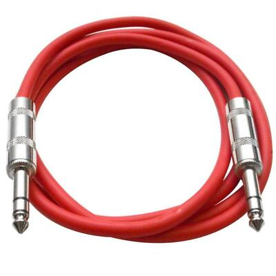 #ad Seismic Audio SATRX 6 6 Foot Red 1 4quot; TRS Patch Cable Cord $10.99