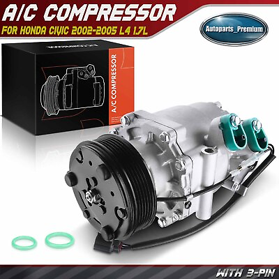 #ad AC Compressor with Clutch for Honda Civic 2002 2005 L4 1.7L Acura EL 3 Wire Lead $110.99
