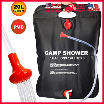 #ad Shower Bag 20L Portable Water Bag Outdoor Camping Solar Heated 5 Gallon $12.98