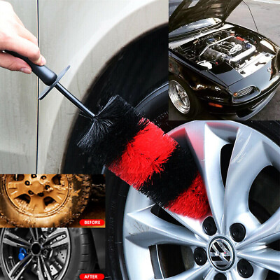 #ad Car Tire Rim Scrub Brush Auto Vehicle Wheel Hub Brush Cleaning Tool Wash Cleaner $6.29