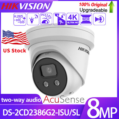#ad Hikvision IP Network Camera DS 2CD2386G2 ISU SL 2.8mm 8MP Camera Audible Warning $175.75