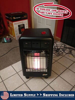 #ad 18000 BTU Cabinet Propane Space Heater Hose Regulator Radiant Odorless Heat $117.45