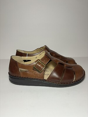 #ad Finn Comfort Mens Waldi shoes Brown Leather Fisherman Sandal comfort $150.00