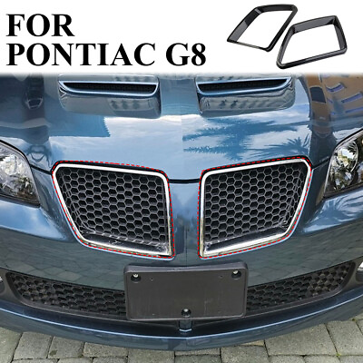 #ad Carbon fiber exterior front honeycomb grille frame cover trim fit For Pontiac G8 $45.00