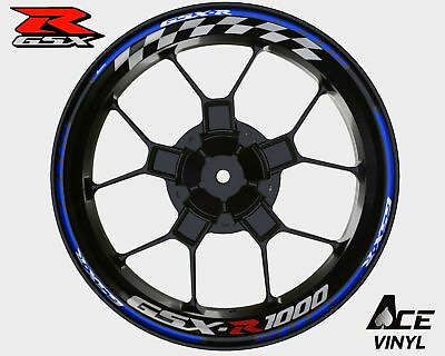 #ad Suzuki GSX R1000 Reflective Wheel Decals Rim Stickers Set Rims Stripes GSXR $59.99