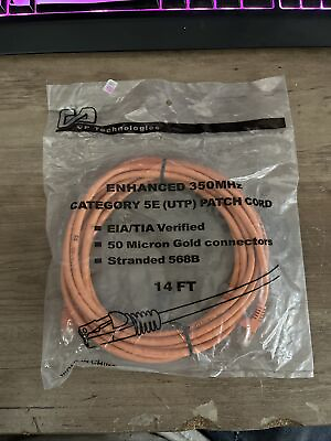 #ad 14FT CAT5e RJ45 Ethernet LAN Cable Molded amp; Booted Ultra High Quality Orange $4.99