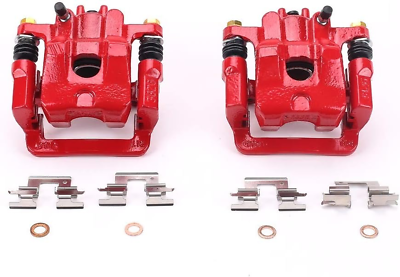 #ad Rear S2674 Pair of High Temp Red Powder Coated Calipers $248.99