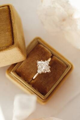 #ad Lab Created Diamond Marquise Cut Halo Engagement Ring 14K Yellow Gold Finish $102.19